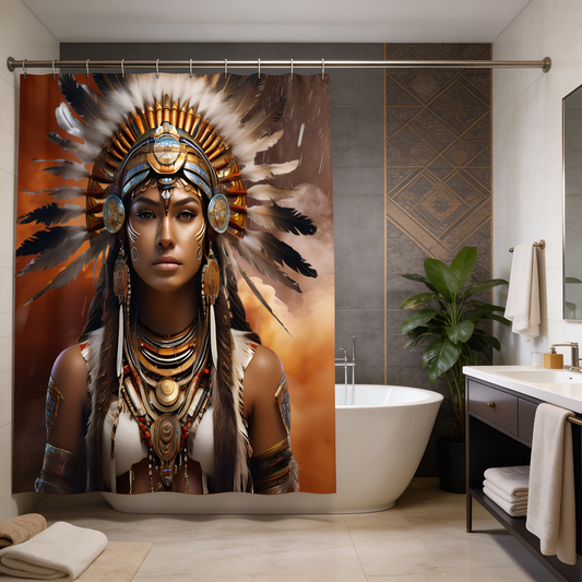 Copycat-Creations 3rd Edition Indigenous Goddess Shower Curtain