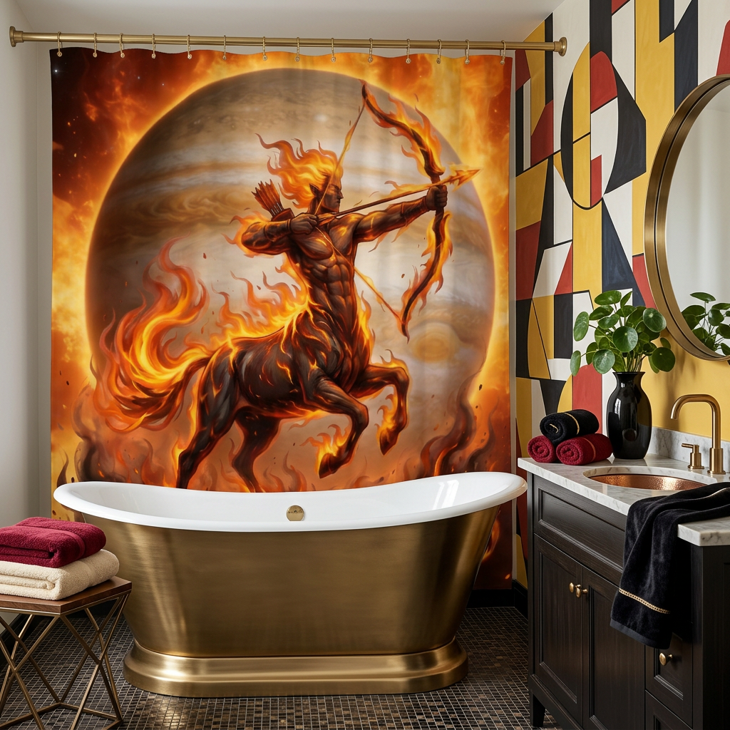 Copycat-Creations Sagittarius Zodiac Shower Curtain
