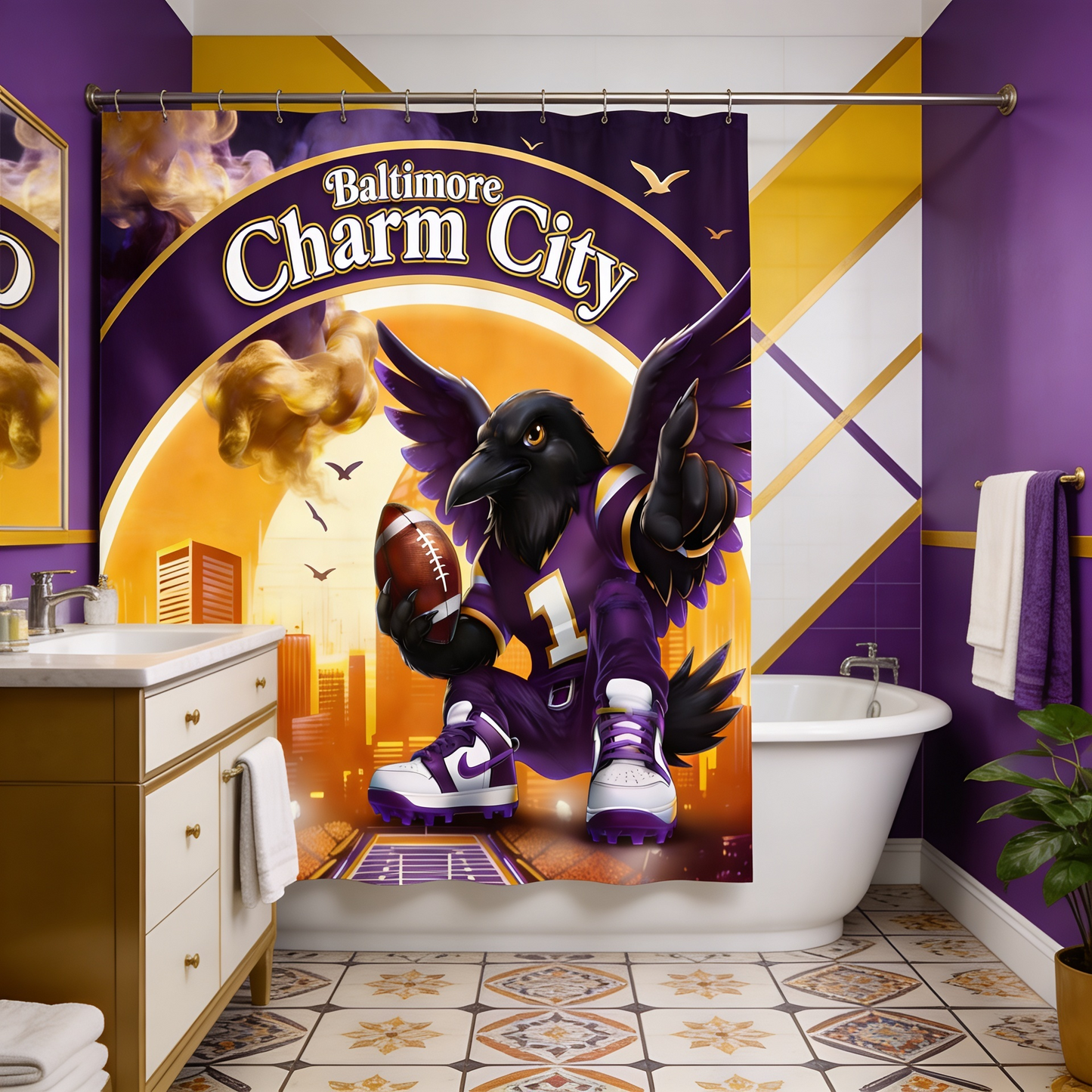 Copycat-Creations Baltimore Charm City Shower Curtain