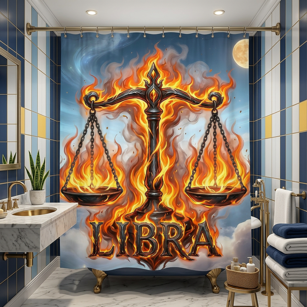 Copycat-Creations Libra Zodiac Shower Curtain