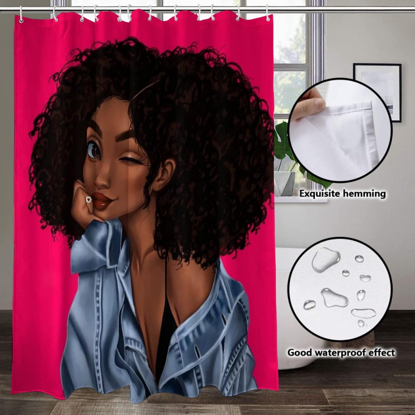 Beautiful Curly Hair Princess Shower Curtain