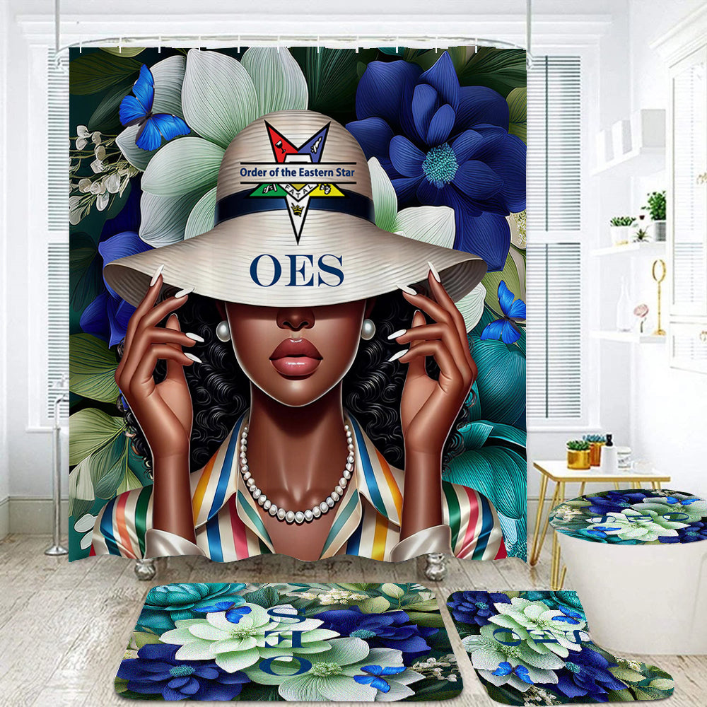 Copycat-Creations Order of the Eastern Star 4pcs Shower Curtain Set