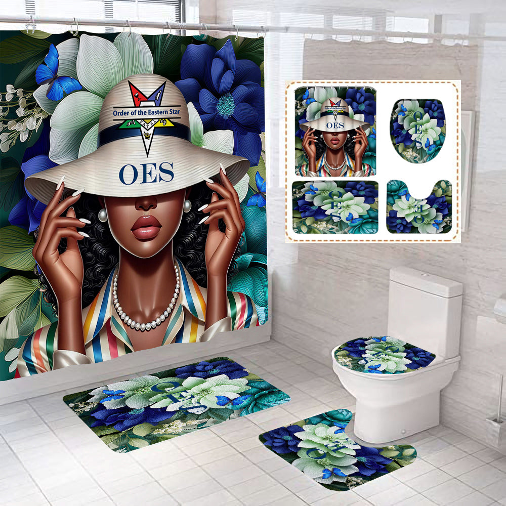 Copycat-Creations Order of the Eastern Star 4pcs Shower Curtain Set