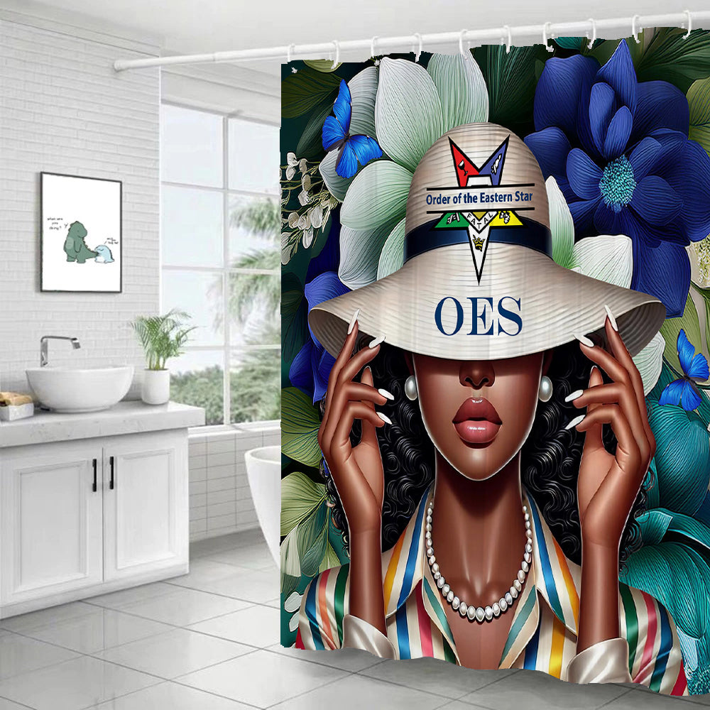 Copycat-Creations Order of the Eastern Star 4pcs Shower Curtain Set