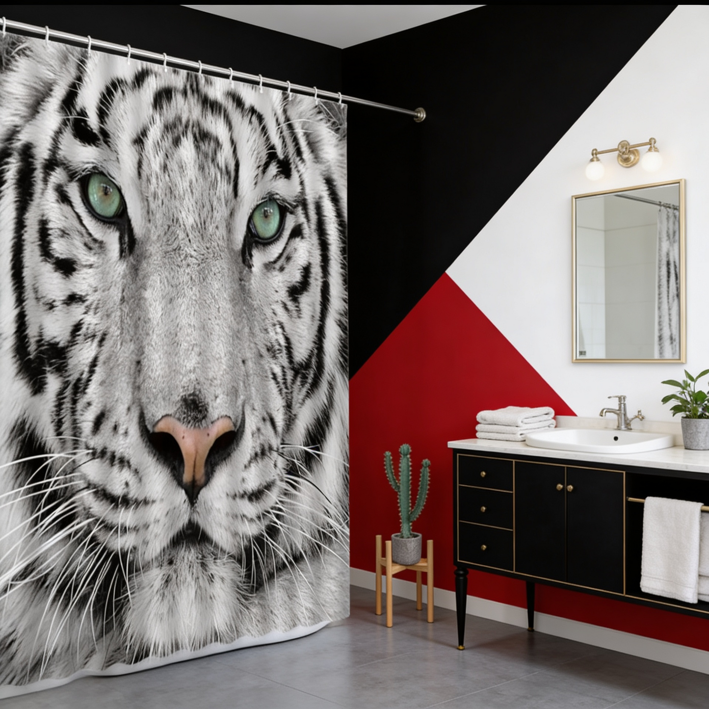 Exotic Ferocious Tiger Shower Curtain