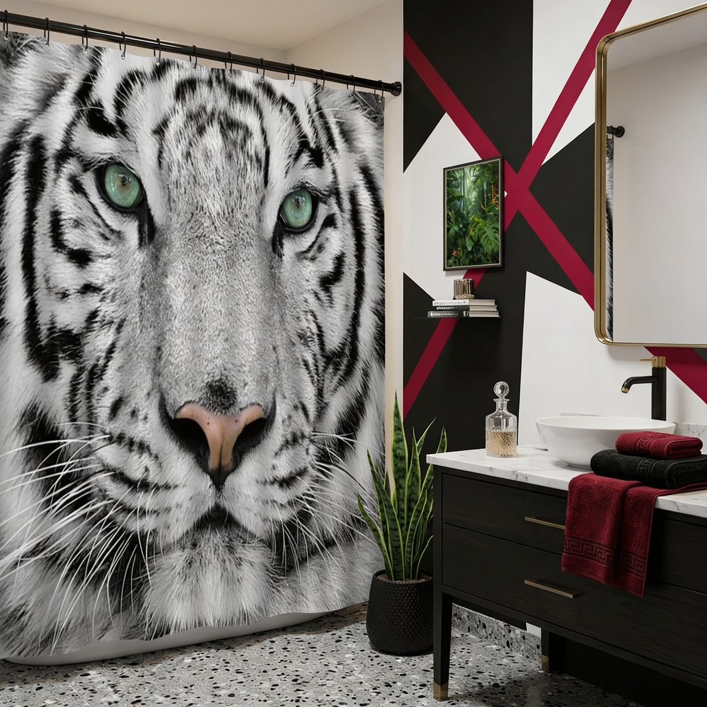 Exotic Ferocious Tiger Shower Curtain