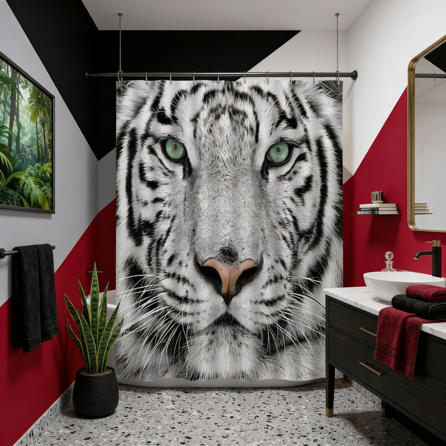 Exotic Ferocious Tiger Shower Curtain