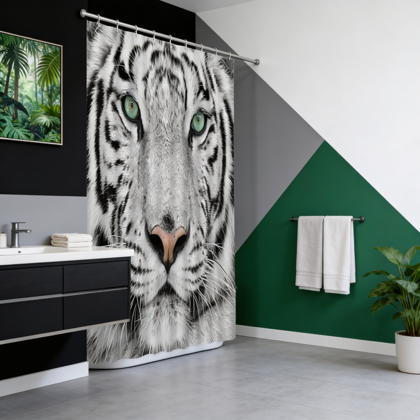 Exotic Ferocious Tiger Shower Curtain