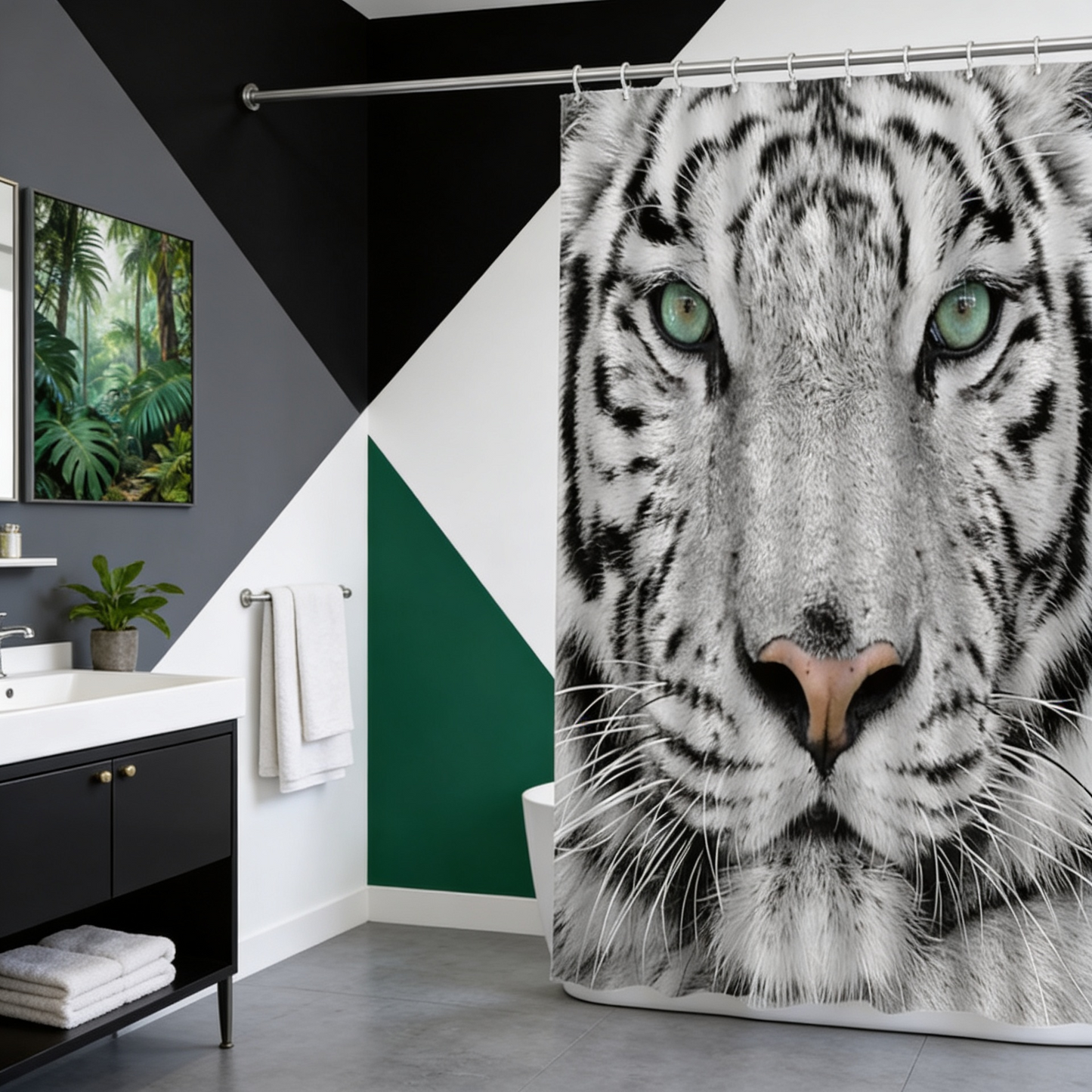 Exotic Ferocious Tiger Shower Curtain