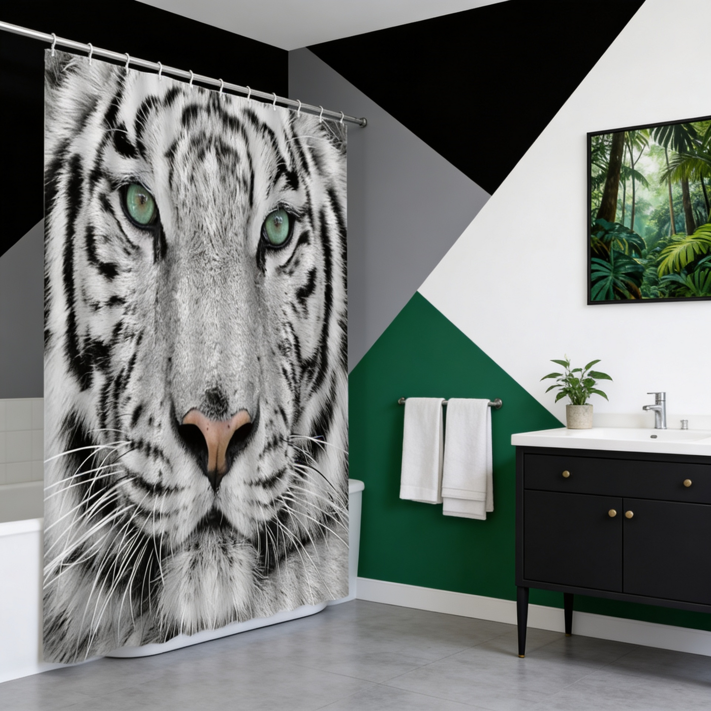 Exotic Ferocious Tiger Shower Curtain