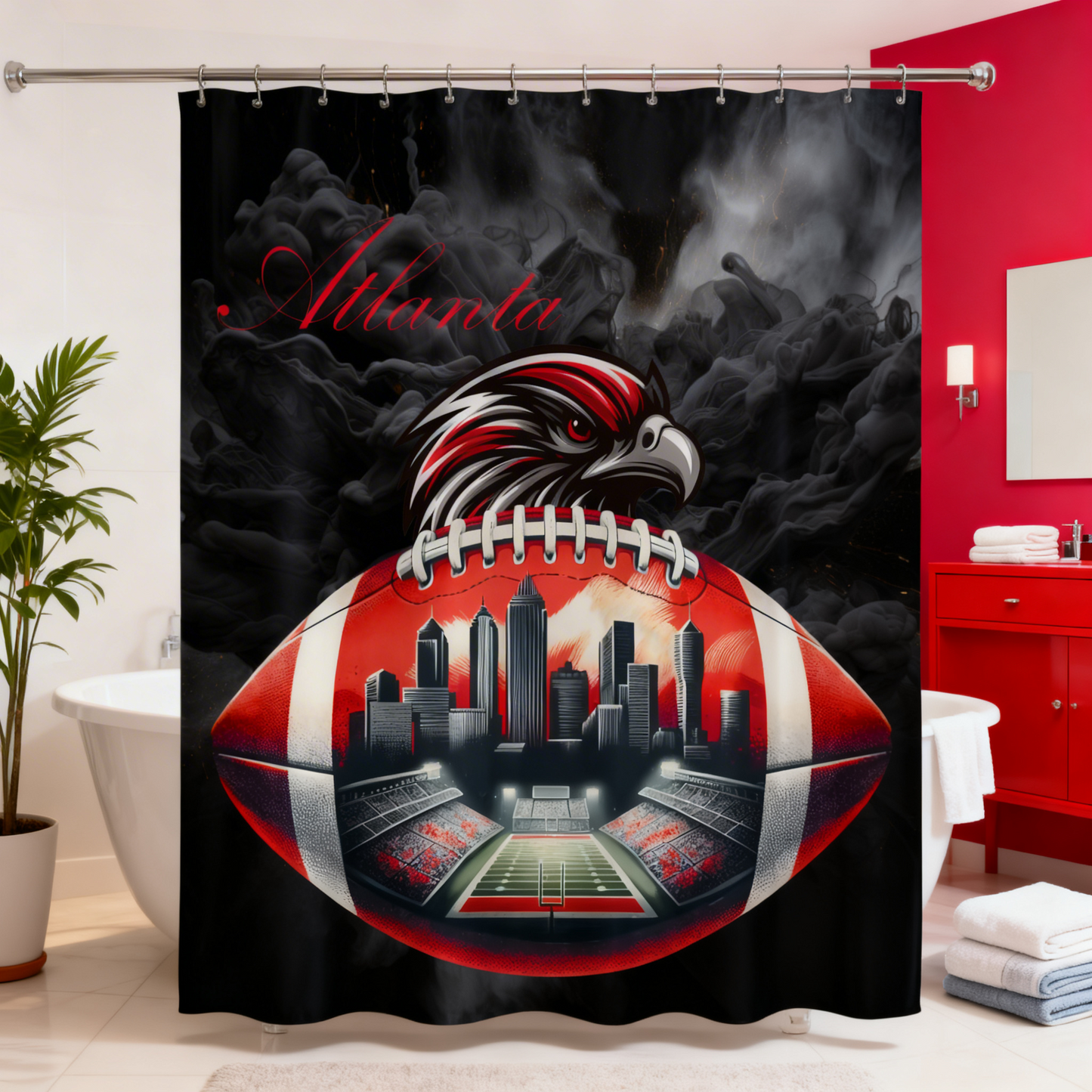 Copycat-Creations Atlanta Football Shower Curtain