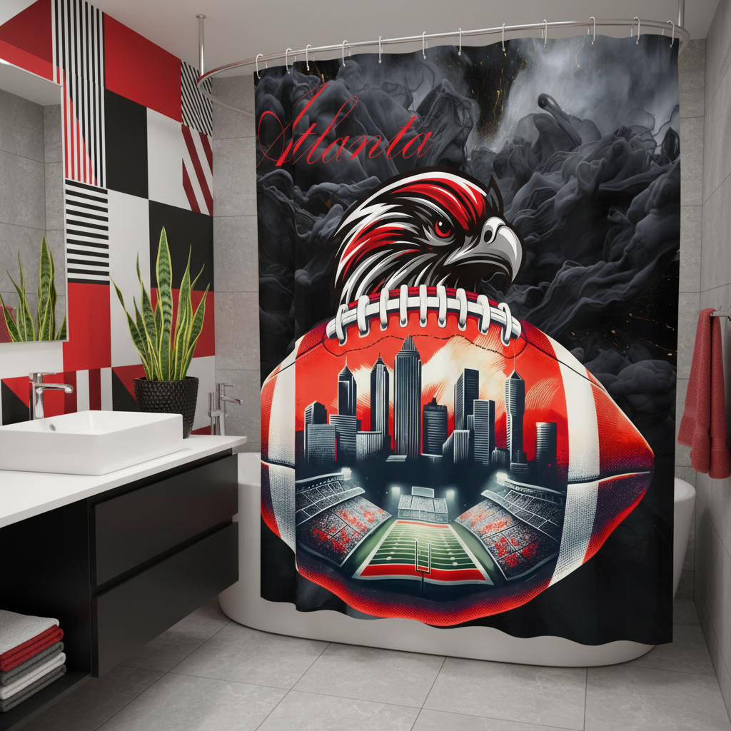 Copycat-Creations Atlanta Football Shower Curtain