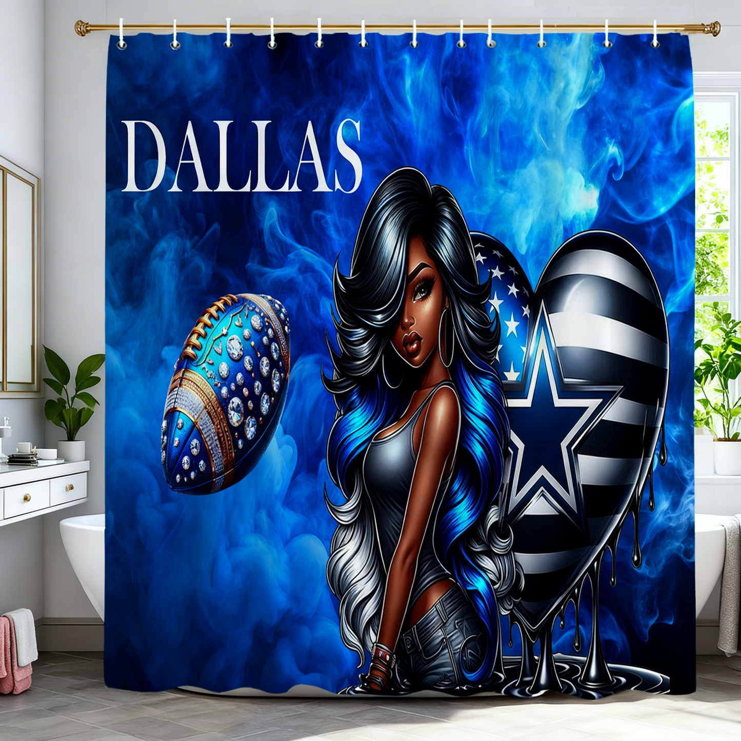 Copycat-Creations Dallas Football Shower Curtain