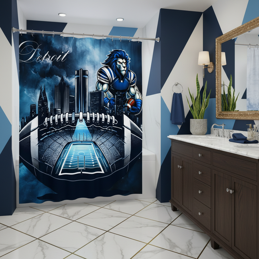Copycat-Creations Detroit Football Shower Curtain