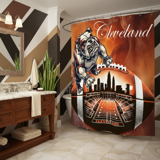 Copycat-Creations Cleveland Football Shower Curtain