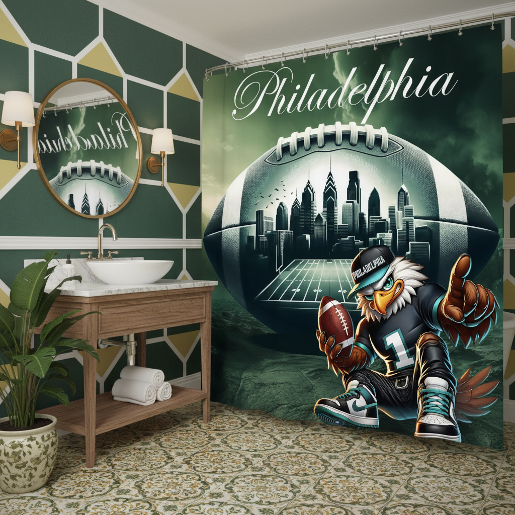 Copycat-Creations Philadelphia Football Shower Curtain