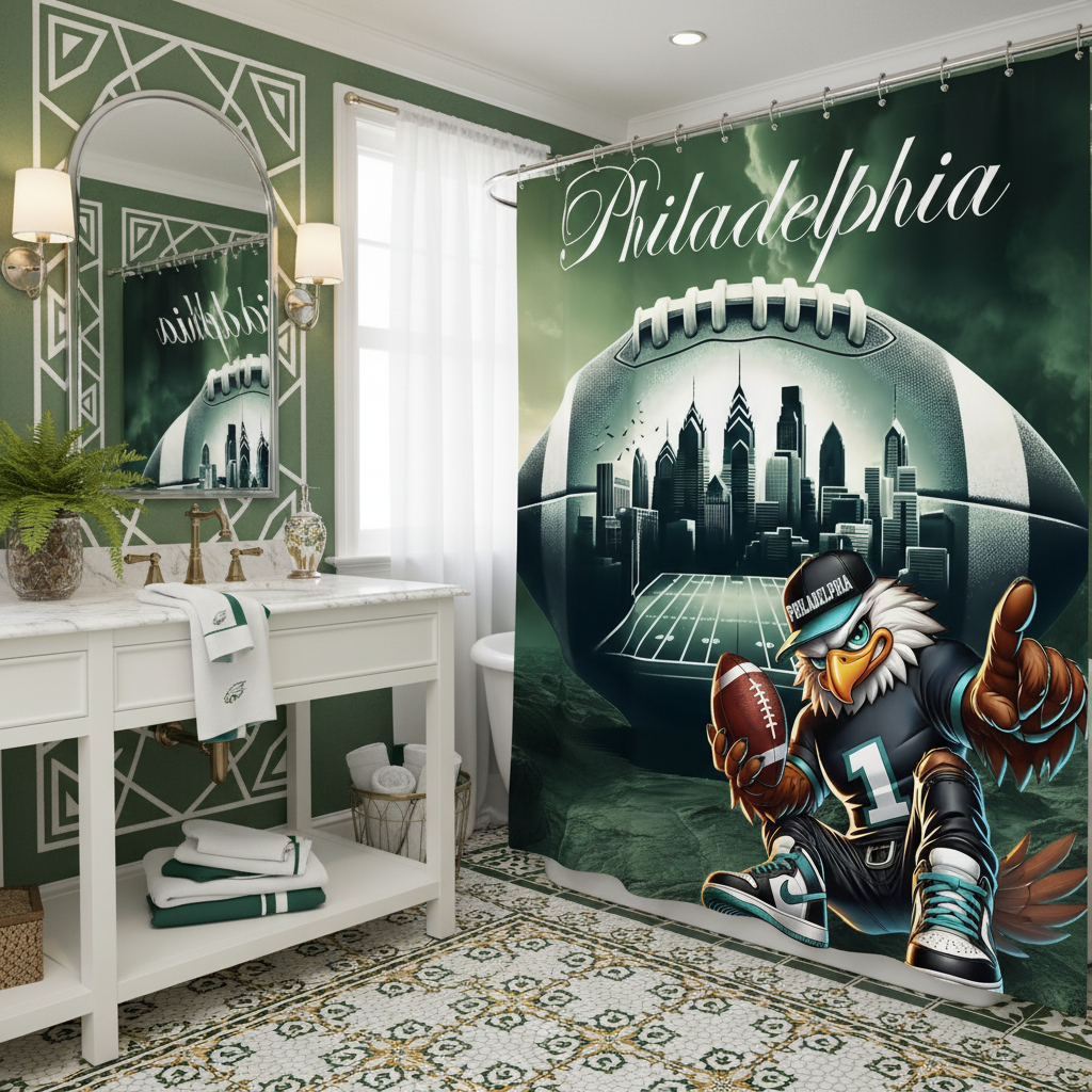 Copycat-Creations Philadelphia Football Shower Curtain