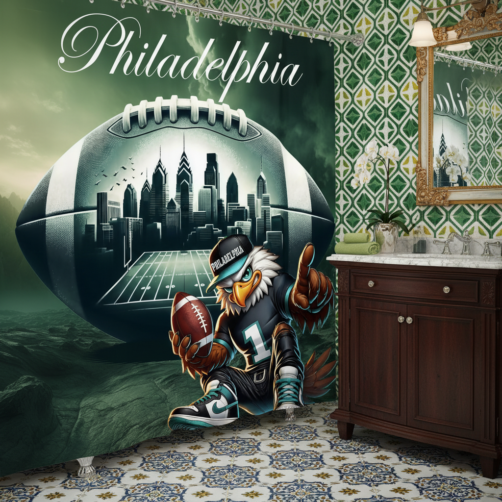 Copycat-Creations Philadelphia Football Shower Curtain