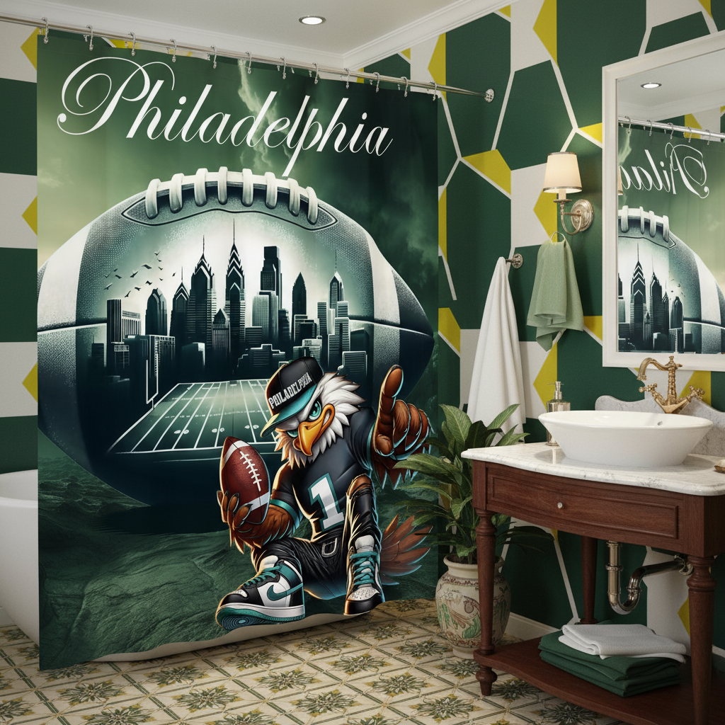 Copycat-Creations Philadelphia Football Shower Curtain