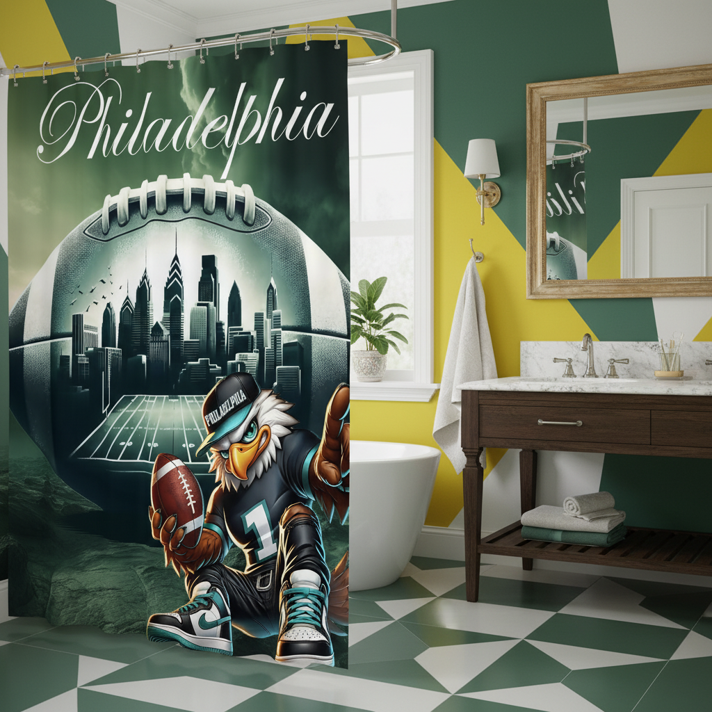 Copycat-Creations Philadelphia Football Shower Curtain