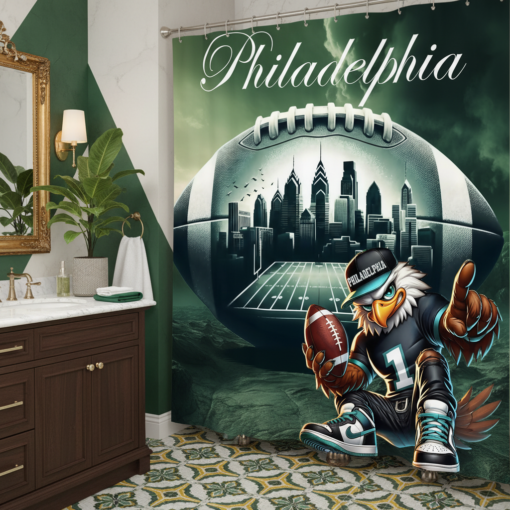 Copycat-Creations Philadelphia Football Shower Curtain