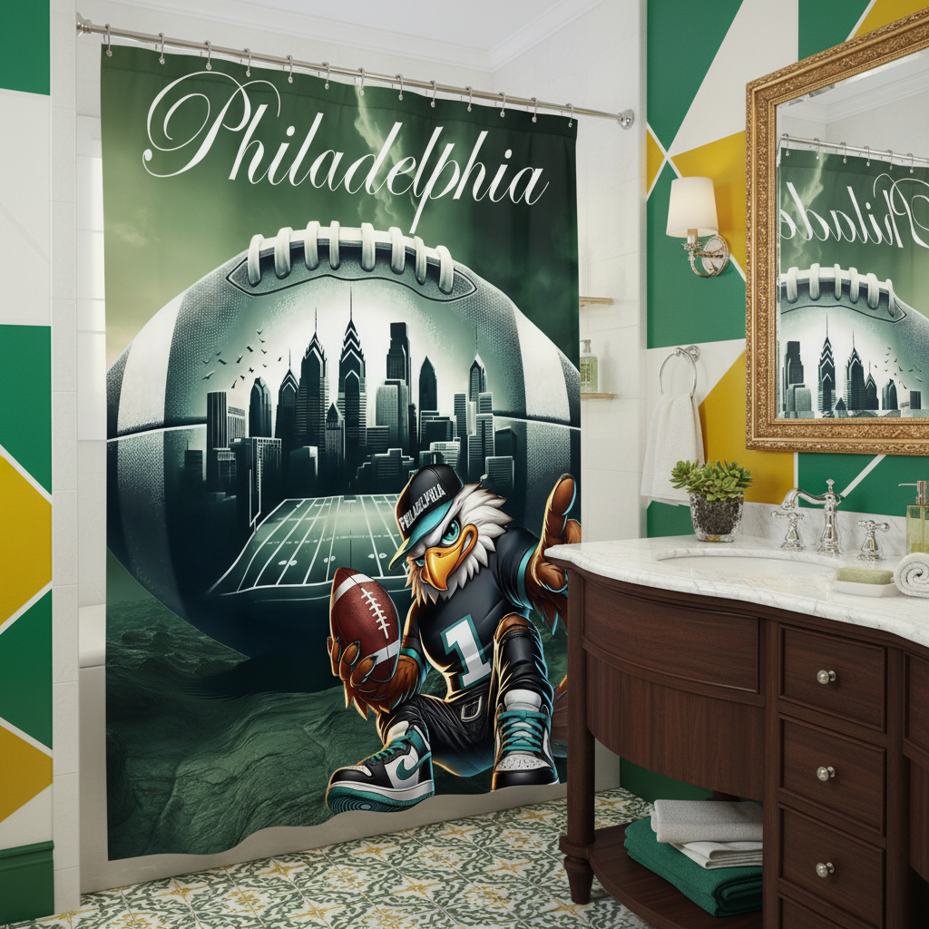 Copycat-Creations Philadelphia Football Shower Curtain