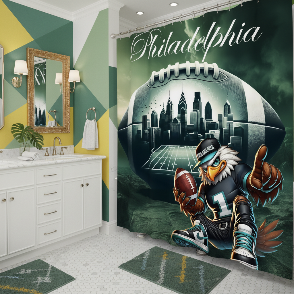 Copycat-Creations Philadelphia Football Shower Curtain