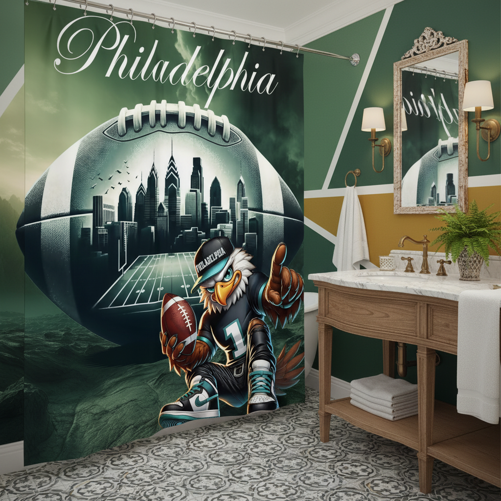 Copycat-Creations Philadelphia Football Shower Curtain