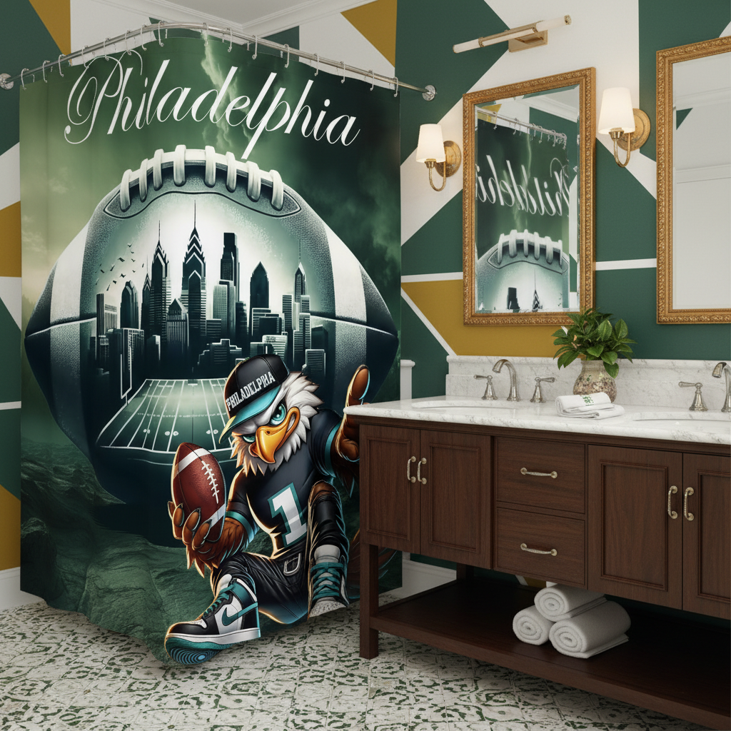 Copycat-Creations Philadelphia Football Shower Curtain