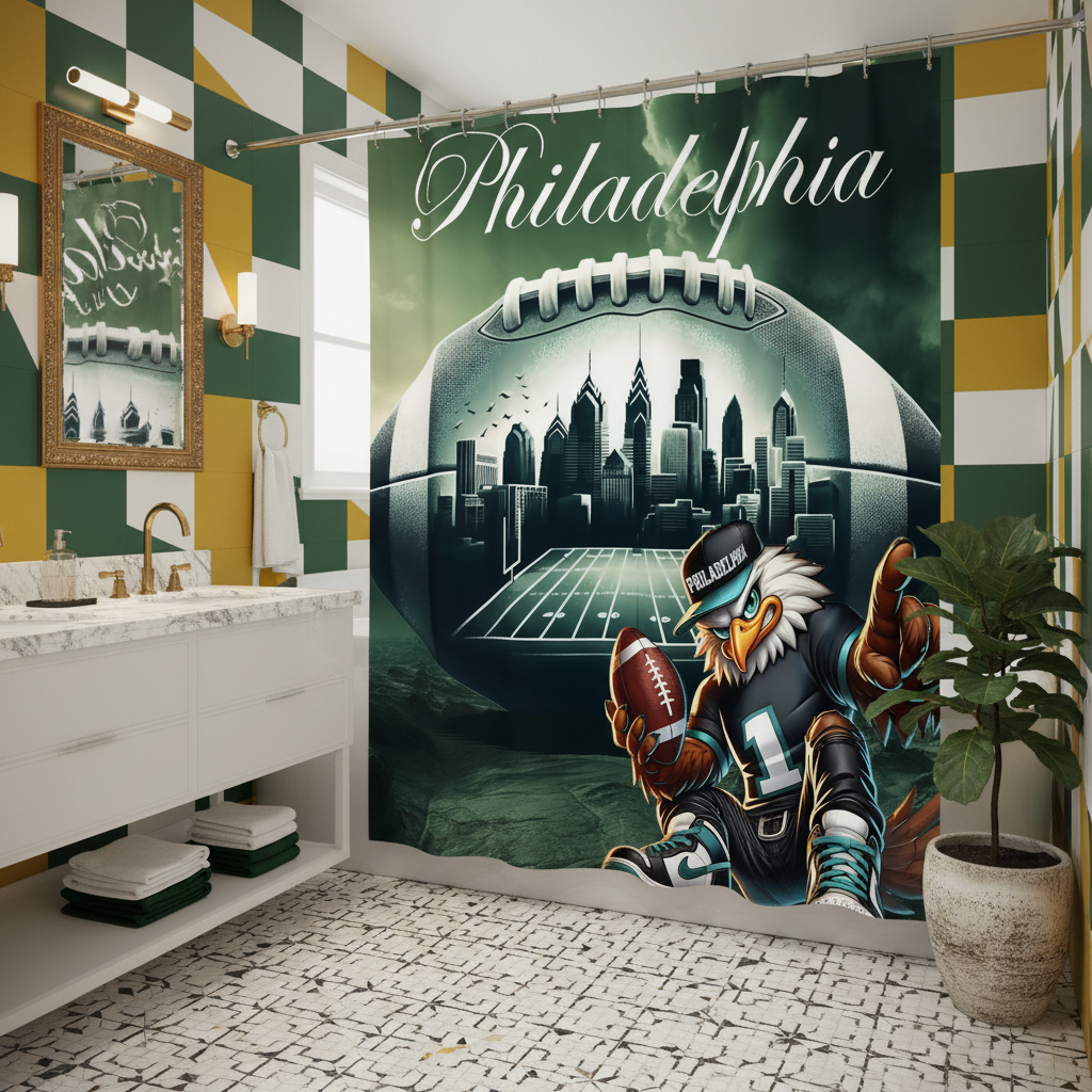 Copycat-Creations Philadelphia Football Shower Curtain