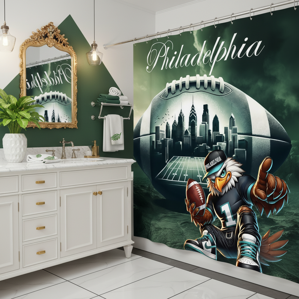 Copycat-Creations Philadelphia Football Shower Curtain