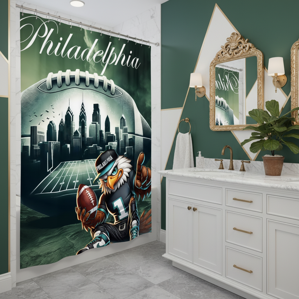 Copycat-Creations Philadelphia Football Shower Curtain