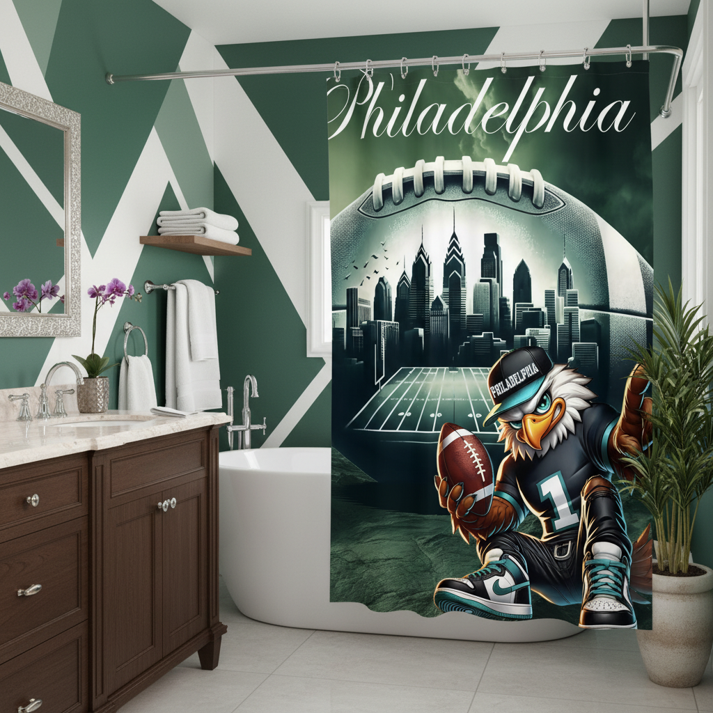 Copycat-Creations Philadelphia Football Shower Curtain