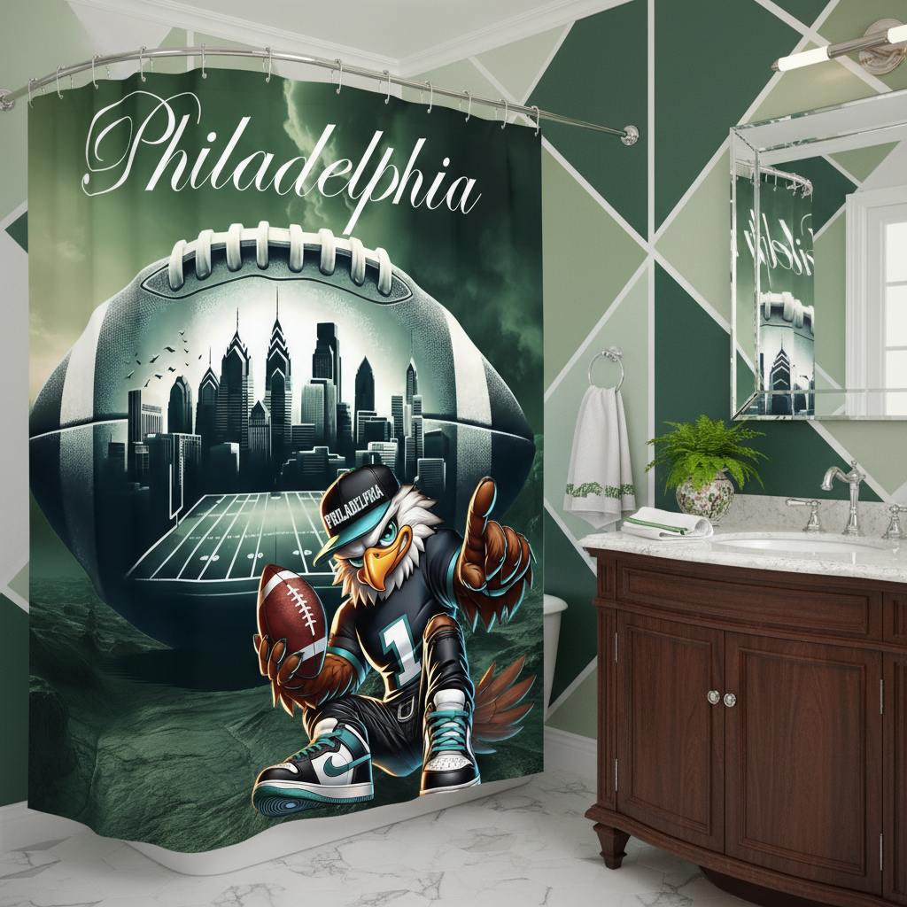 Copycat-Creations Philadelphia Football Shower Curtain