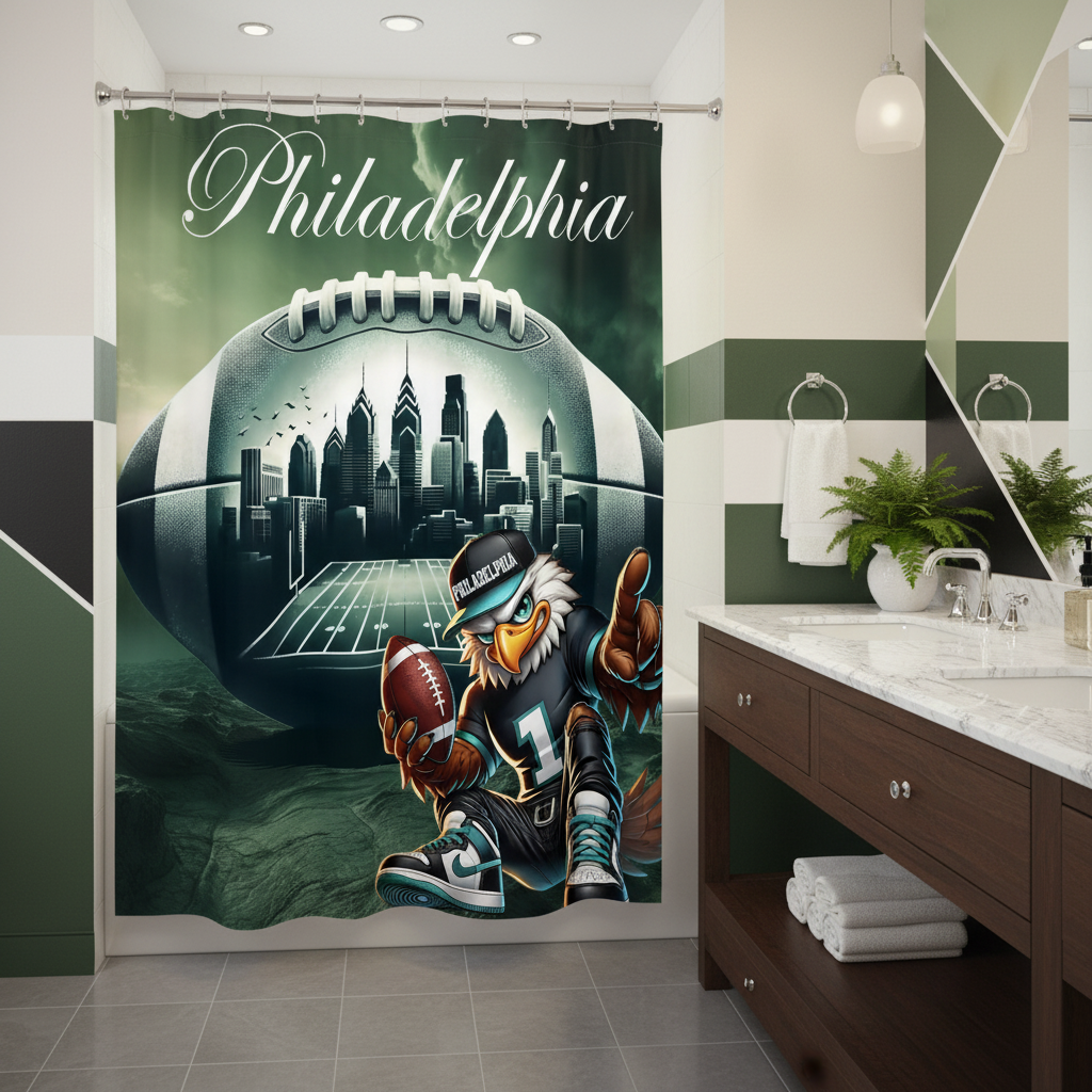 Copycat-Creations Philadelphia Football Shower Curtain