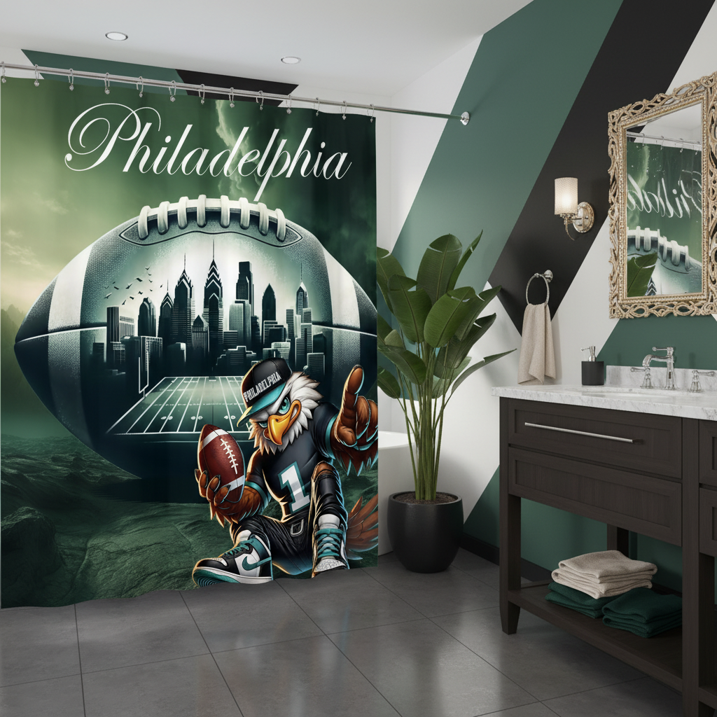 Copycat-Creations Philadelphia Football Shower Curtain
