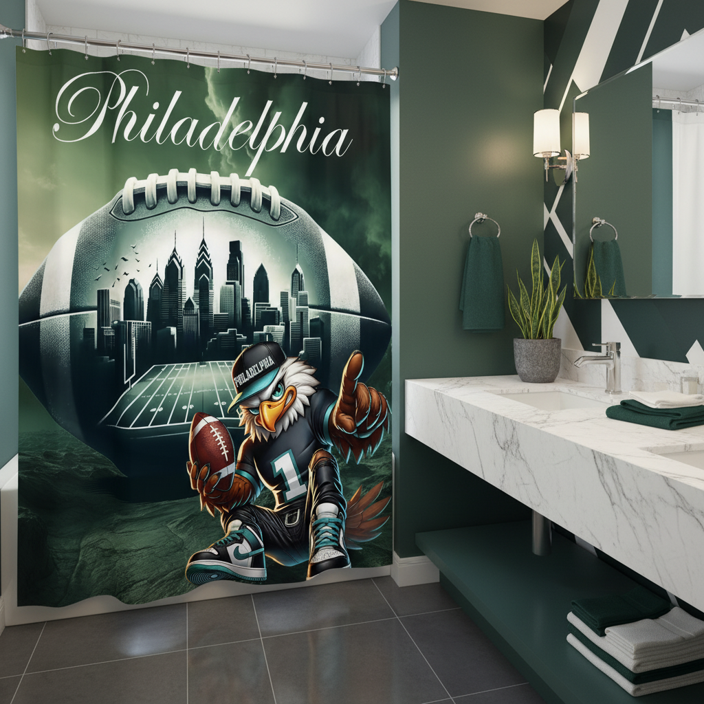Copycat-Creations Philadelphia Football Shower Curtain