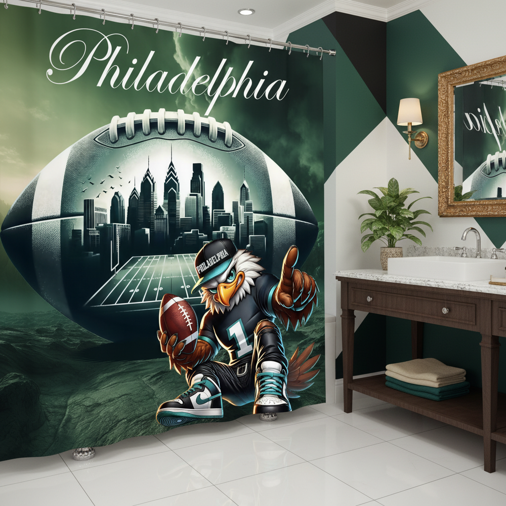 Copycat-Creations Philadelphia Football Shower Curtain