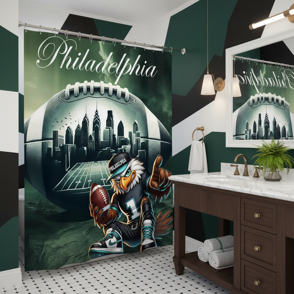 Copycat-Creations Philadelphia Football Shower Curtain