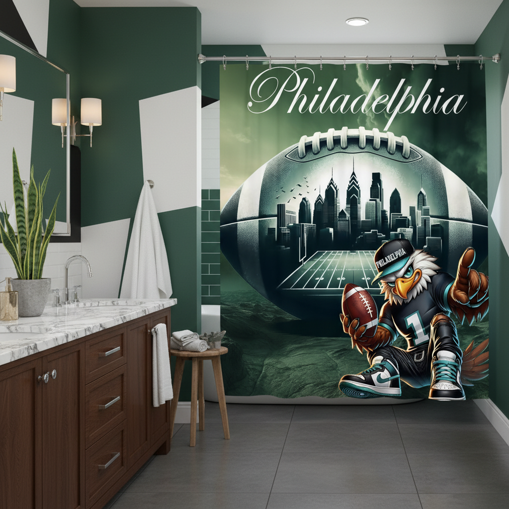 Copycat-Creations Philadelphia Football Shower Curtain