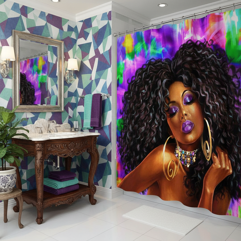 African Nubian Queen Shower Curtain