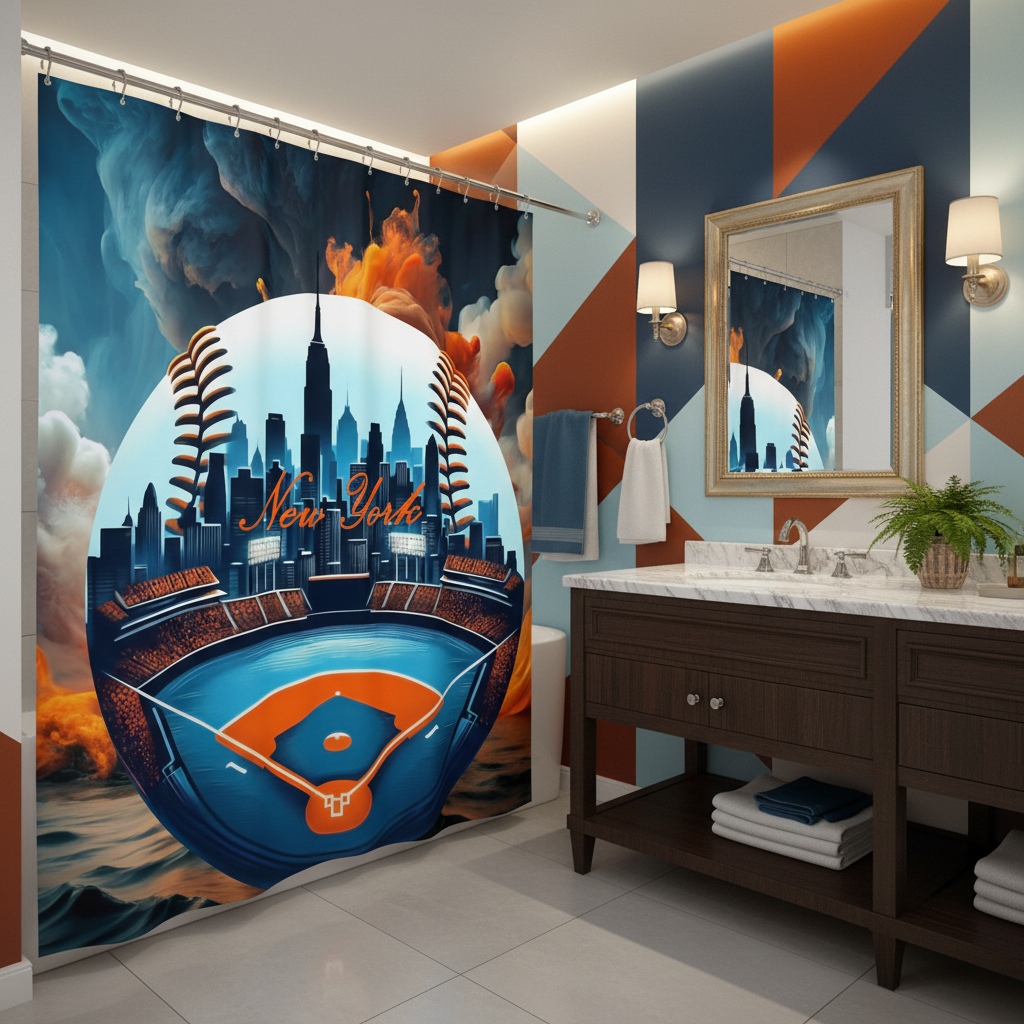 Copycat-Creations New York Baseball Shower Curtain