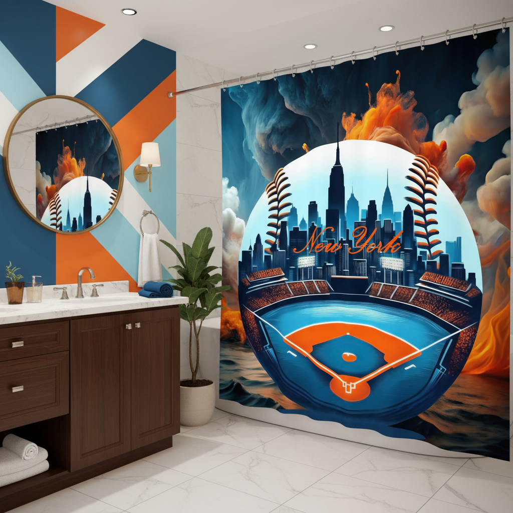 Copycat-Creations New York Baseball Shower Curtain