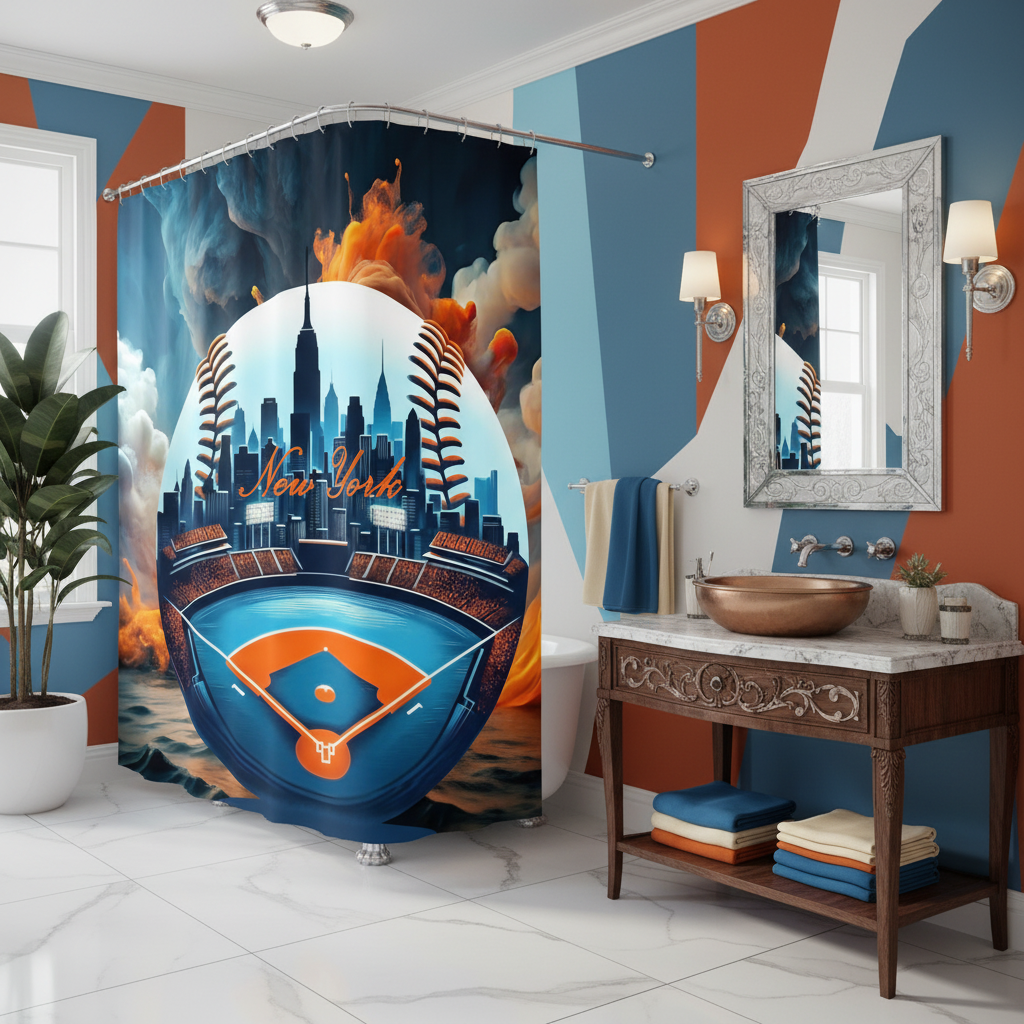 Copycat-Creations New York Baseball Shower Curtain