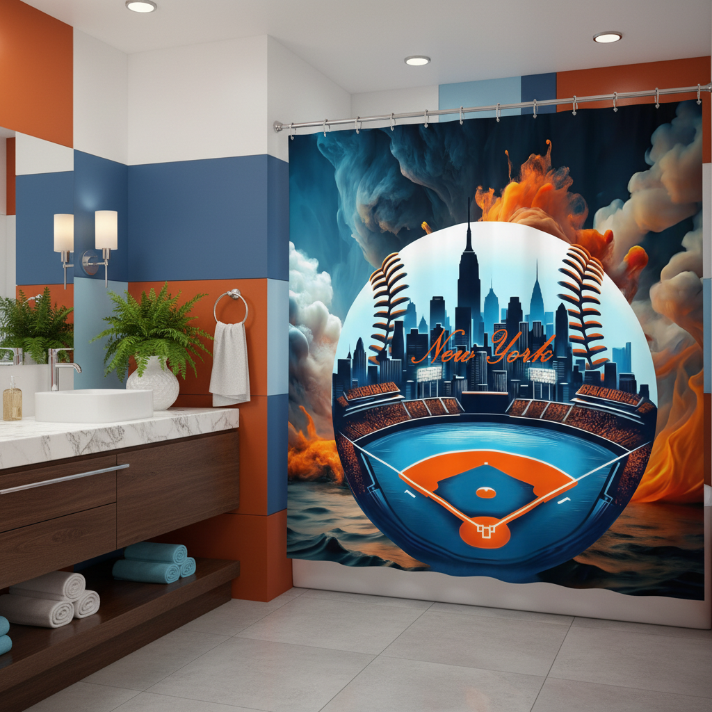 Copycat-Creations New York Baseball Shower Curtain