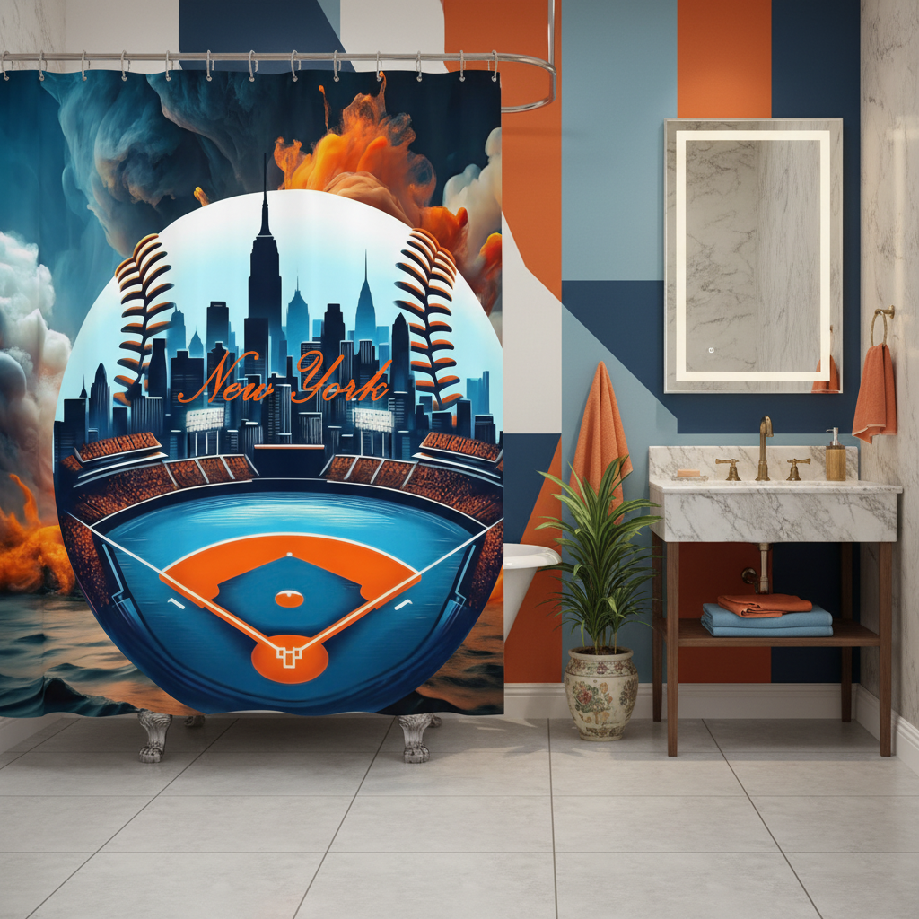 Copycat-Creations New York Baseball Shower Curtain