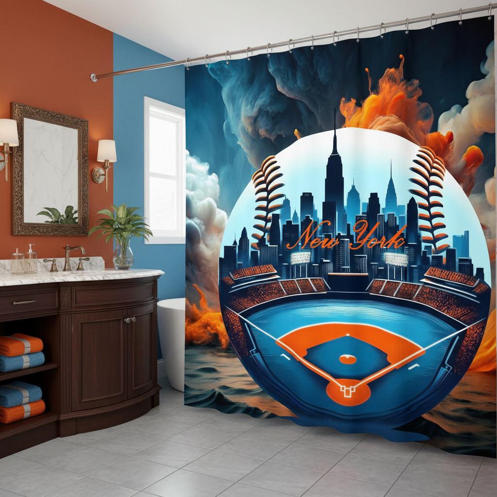 Copycat-Creations New York Baseball Shower Curtain
