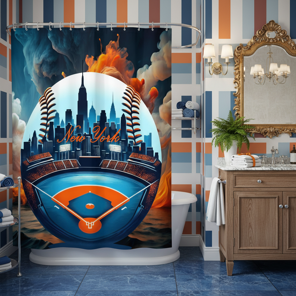 Copycat-Creations New York Baseball Shower Curtain
