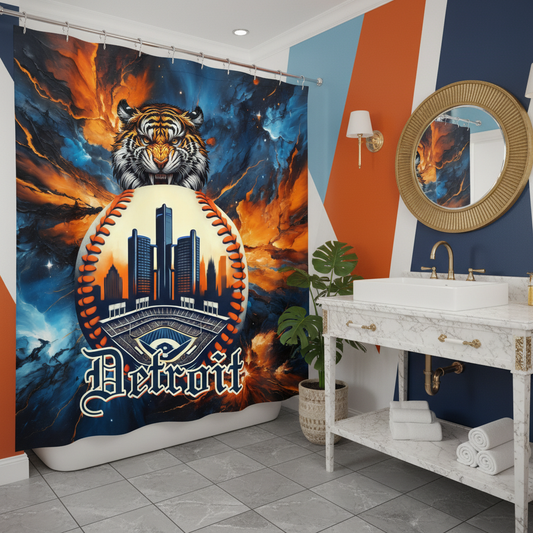 Copycat-Creations Detroit Baseball 2nd Edition Shower Curtain