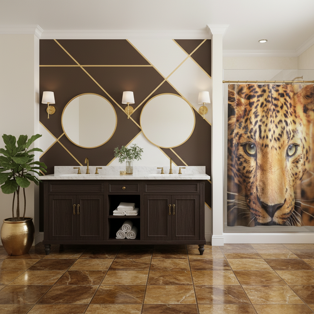 Exotic Breathtaking Ferocious Leopard Shower Curtain